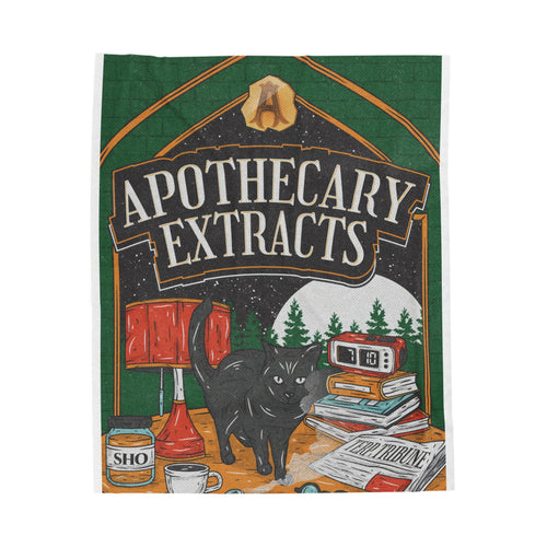 Apothecary Cat Plush Blanket